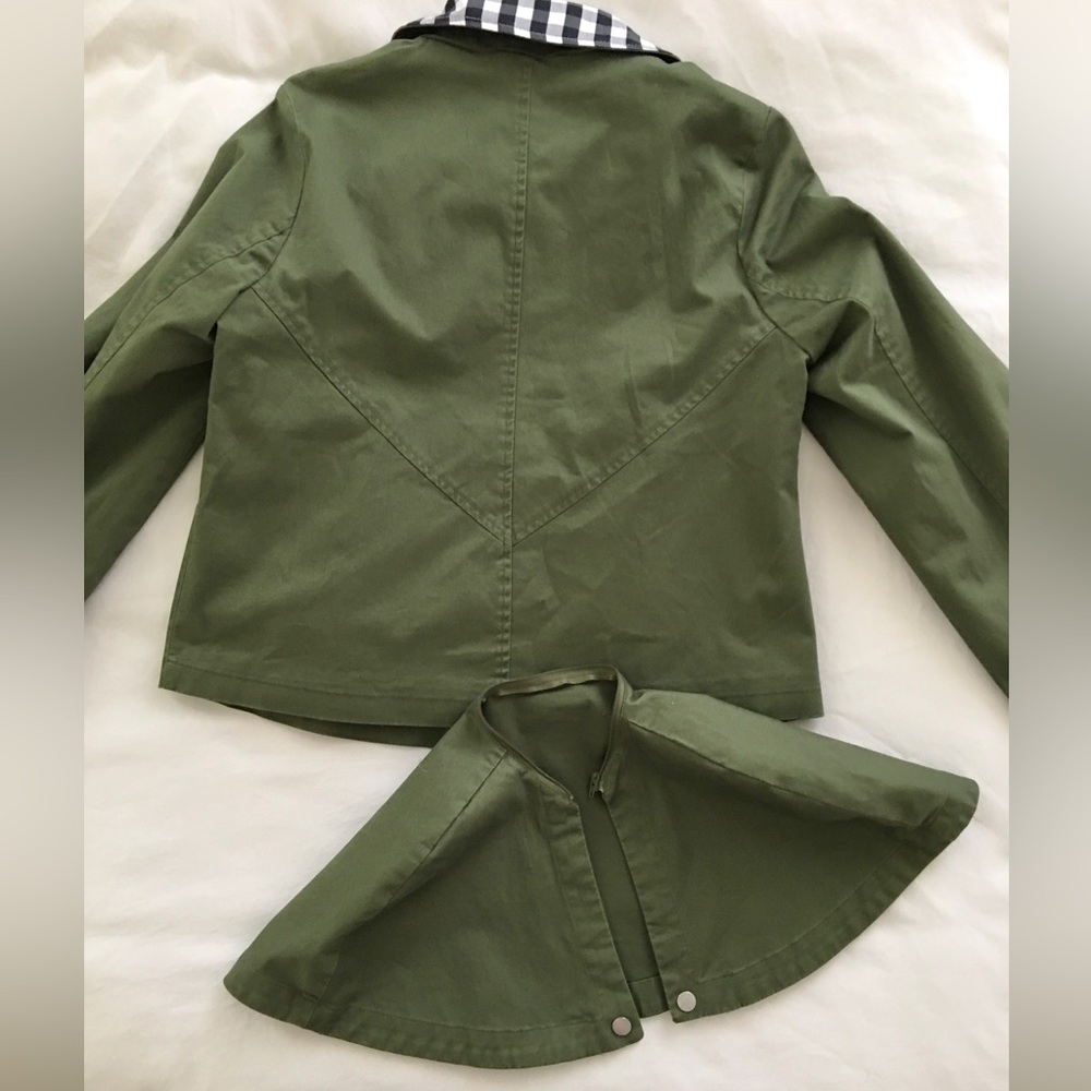 π AVEC LES FILLES Gingham Trim Cape Jacket S - Picture 8 of 8